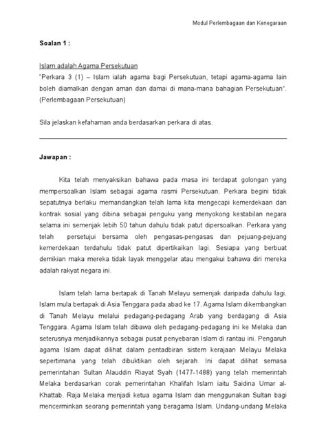 Sokongan membantu dari segi menjayakan aktiviti kelab sukan dan aktiviti sukan sekolah (atau. Islam Sebagai Agama Persekutuan