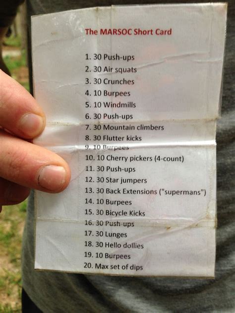 We did not find results for: The MARSOC warm-up workout that my fiance and I did. Try ...