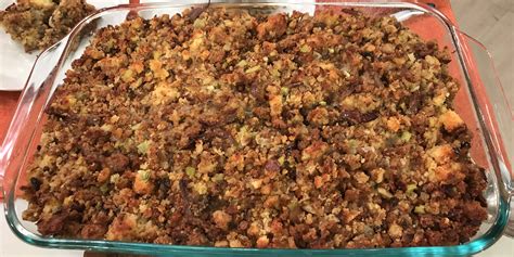 A sausage stuffing is a traditional recipe that can be upgraded with cream and caramelized onions. Craigs Thanksgiving Dinner In A Can - Mom S Stovetop Turkey Stuffing Recipe Simplyrecipes Com ...