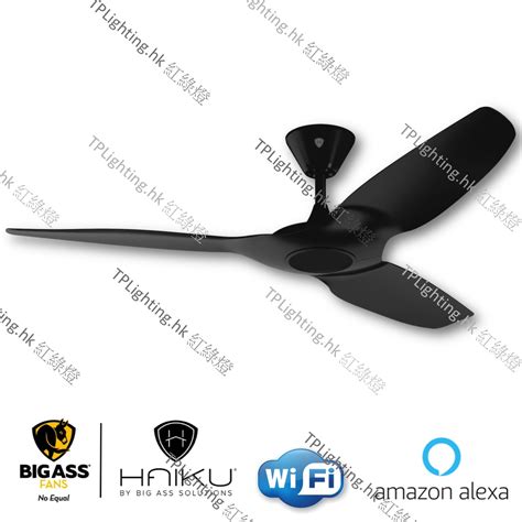 L indoor black ceiling fan with integrated led with light works with alexa and remote control included. Haiku L-Series 52 Inches Matt Black ECDC Ceiling Fan with ...