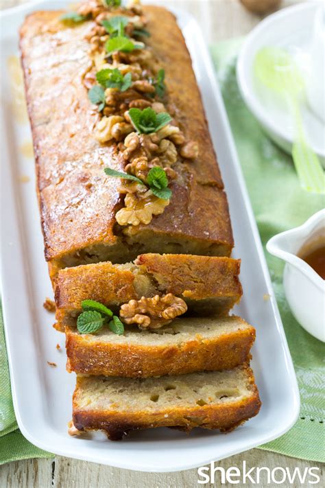 Add walnuts to your banana cake for a moreish, nutty treat. Luscious brandy sauce instantly upgrades banana-walnut bread - SheKnows