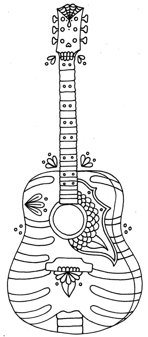 Everything has been classified in themes which are commonly used in primary education. Acoustic Guitar Coloring Pages at GetColorings.com | Free ...