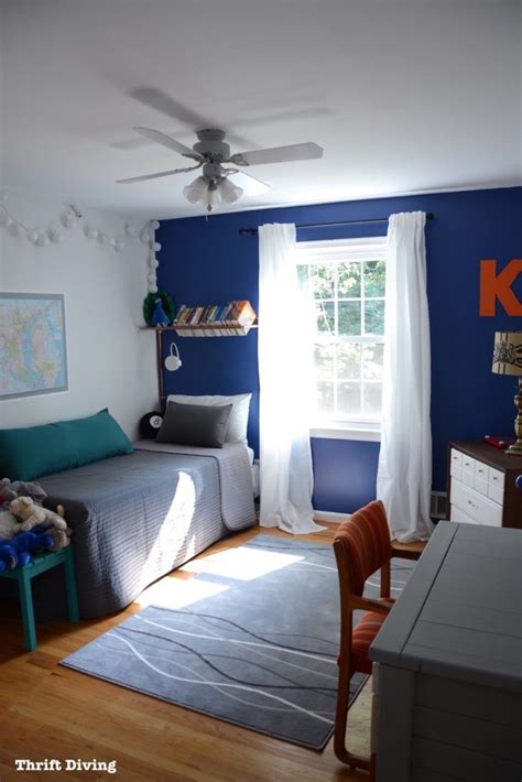 The walls are the main focus of the room. Boring bedroom Makeover - BEFORE & AFTER Tween Boys ...