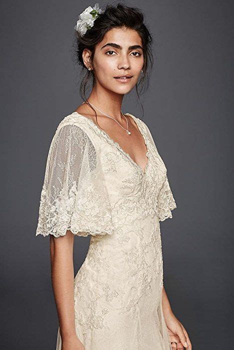 All of our collection bohemian wedding dresses you can find in an array soft ivory crochet laces, buttery silks, and smooth chiffons. Lace Melissa Sweet Wedding Dress with Flutter Sleeves ...