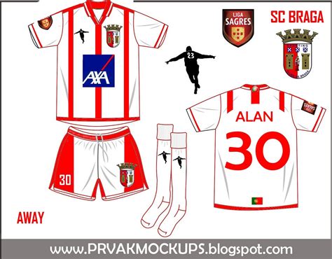 Now in the second year of their partnership with local sportswear firm lacatoni, sporting clube de braga released their 2016/17 home and away kits ahead of the start of the ongoing liga nos season. Prvak Mockups - somos croatas: SC Braga Kits