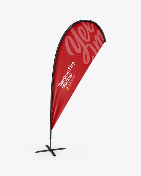 Download Teardrop Flag PSD Mockup Half Side View - Free PSD Mockup A4 Brochure