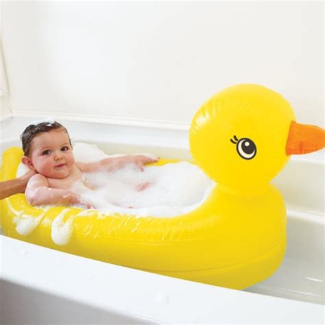 You can purchase a plastic basin or after you have a baby bathtub selected you will need to make sure it is used in a safe place. Avian Inflatable Baby Tubs : inflatable baby tub