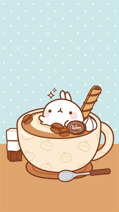 Cute and colorful molang wallpapers to fit your iphone 5, iphone 4, iphone 4s, galaxy s3 and galaxy note 2. New Coffee Shop Adventures in 2020 | Cute cartoon ...