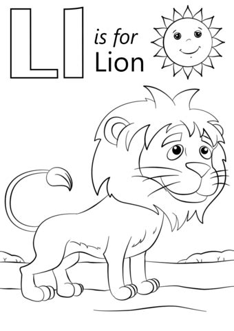 Lion king coloring pages for kids. L is for Lion coloring page | Free Printable Coloring Pages