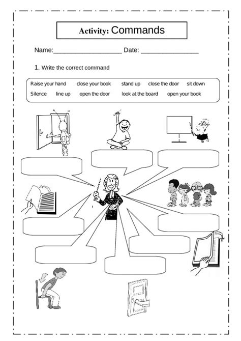 Welcome to our grammar worksheets category, where you can find tons of free print ready worksheets and lesson plans that you can use in your esl classroom. Classroom Commands - Interactive worksheet in 2020 ...