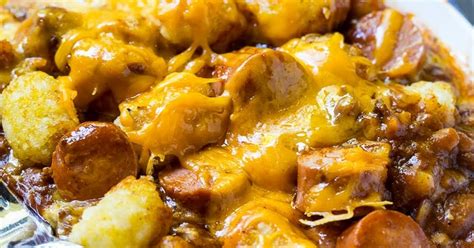 · tater tot chili dog casserole is a cheesy, savory, and fun new twist on tater tot casserole and chili dogs! 10 Best Hot Dog Tater Tot Casserole Recipes