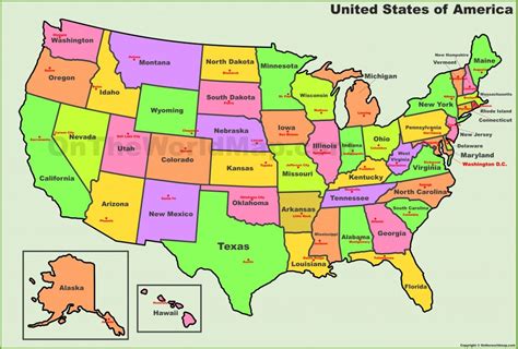 State capitals is available in the following 31 languages: Usa States And Capitals Map | Large Print Map Of Usa ...