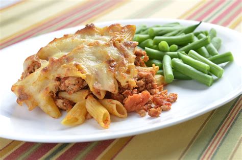 The turkey and cheese filling is encased in tortillas and baked with a homemade sauce. Baked Penne Pasta with Ground Turkey | Granny's