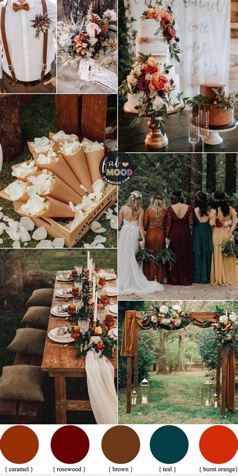 How does this apply to an orange/teal grade? Warm earth tones wedding color palette { burnt orange ...