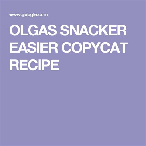 Does olive garden have a take out menu? OLGAS SNACKER EASIER COPYCAT RECIPE | Copycat recipes ...
