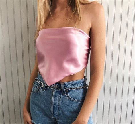 Pls take me back to the 80s on instagram: Silk Bandana Top | Bandana top, Crop top outfits, Silk top ...