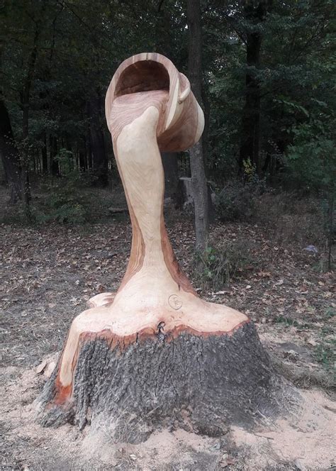 You can assemble a cool sitting bench on the base of your trunk. Amazing wood sculpture carved from a rotting tree stump ...