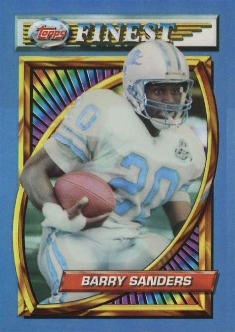 Collect the best barry sanders football cards, including top rookie cards, autographs, inserts & most valuable options with a buying guide. 1994 Finest Refractor Barry Sanders #44 Football - VCP Price Guide