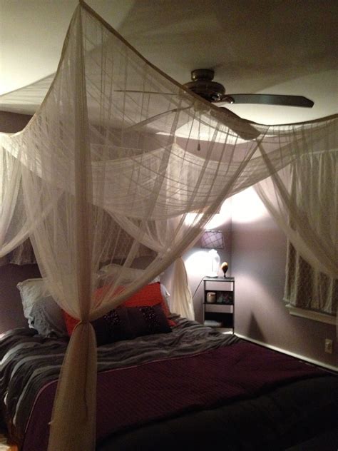 Goplus mosquito net, 4 corner post bed canopy 8. Romantic Bed Canopy. Gives the illusion of a four-post bed ...