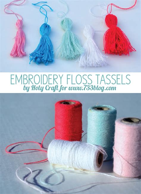 Read your cross stitch pattern instructions and see how many of strands of floss you are supposed to use on the design. Embroidery Floss Tassels | Diy embroidery floss tassel ...