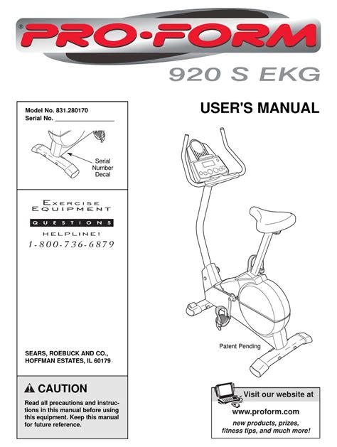 Most upright exercise bikes in this price range use crude resistance systems the proform 920s uses a smooth magnetic resistance system that gives you a nice smooth ride at the touch of a button. Proform 920S Exercise Bike - Ekg Proform 940s Manual ...