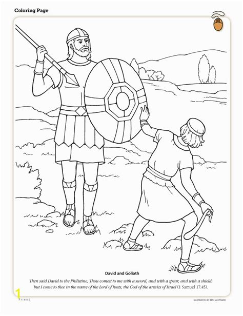 One day, david's father sent him to visit his brothers. Preschool David and Goliath Coloring Page | divyajanani.org