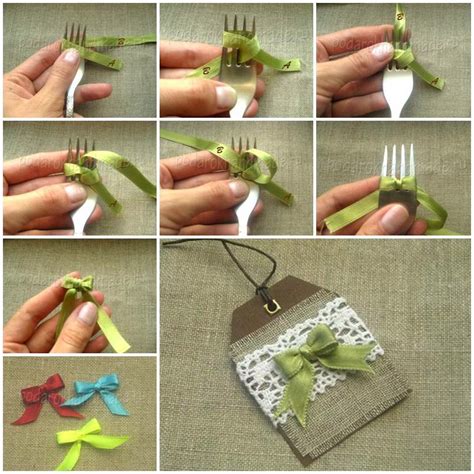 The ribbon is used to cover up the area. DIY Satin Ribbon Bow with a Fork