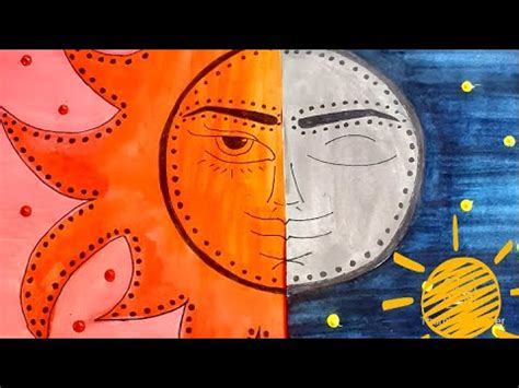 Half sun half moon canvas painting. Half Sun and moon| New Realistic Painting| Creative ...