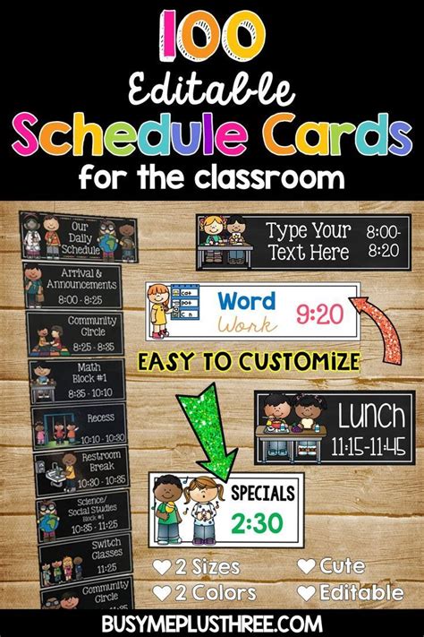Maybe you would like to learn more about one of these? Daily Visual Schedule Cards with Editable Times & Words Chalkboard Organization | Schedule cards ...