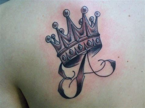 Gallery of letter j tattoo. Letter a and crown tattoo on scapular - Tattooimages.biz