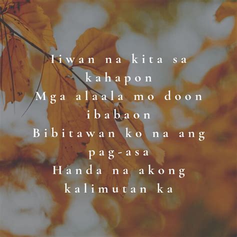 Click to see the original lyrics. Pamamaalam Huling Paalam Quotes - jildoyans