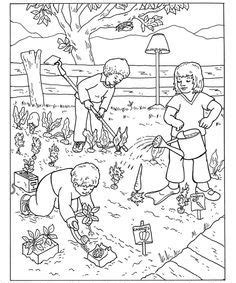 Garden coloring pages are a wonderful subject for kids and adults. Vegetable Farm Coloring Pages | Coloring pages, Farm ...