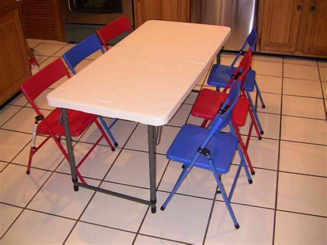 They can pretend to clean a room or take care of their dolls. Kids Folding Table And Chair Set - Decor Ideas