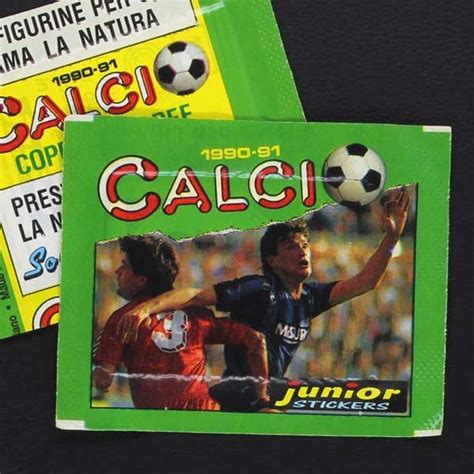 Tote collapses for quick and easy storage. Calcio 1990-91 junior stickers / Panini Sticker Tüte ...