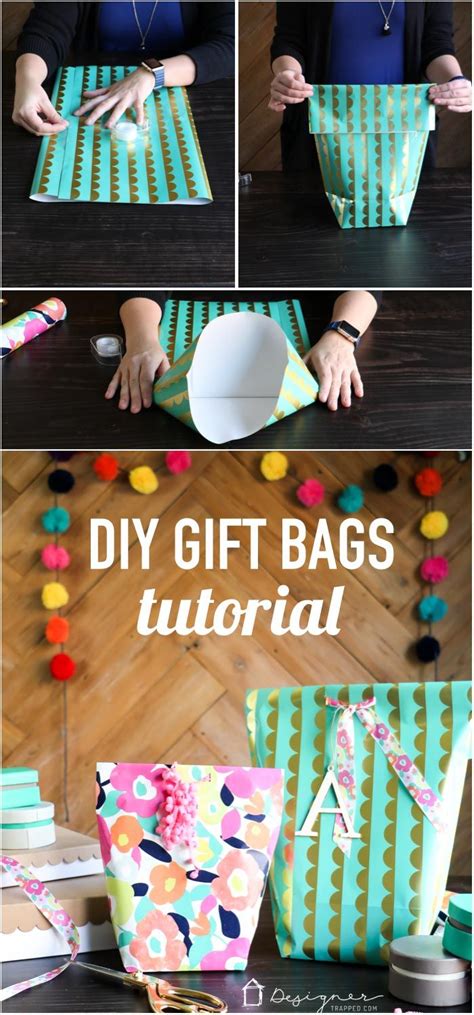 We find using square or rectangular paper works best. How to Make a Gift Bag from Wrapping Paper | Bags, So cute ...