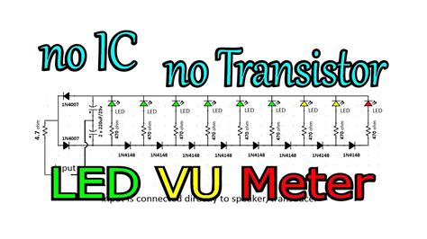 Stress meter working circuit diagram with full explanation. Circuit diagram No Transistor no IC LED VU Meter do it ...
