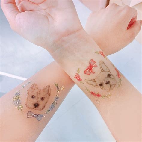 How long does it last? Dog Temporary Tattoo/ Floral temporary Tattoo | PAPERSELF | Tatoo, Tatu