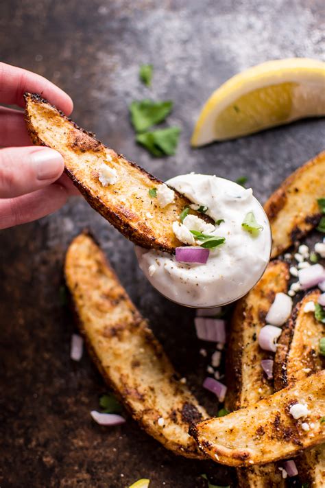 So delicious and fluffy, these potatoes just make themselves! Greek Loaded Baked Potato Wedges • Salt & Lavender
