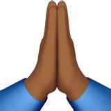 A pair of hands closed together as if in prayer. 🙏🏾 Folded Hands Emoji with Medium-Dark Skin Tone Meaning ...