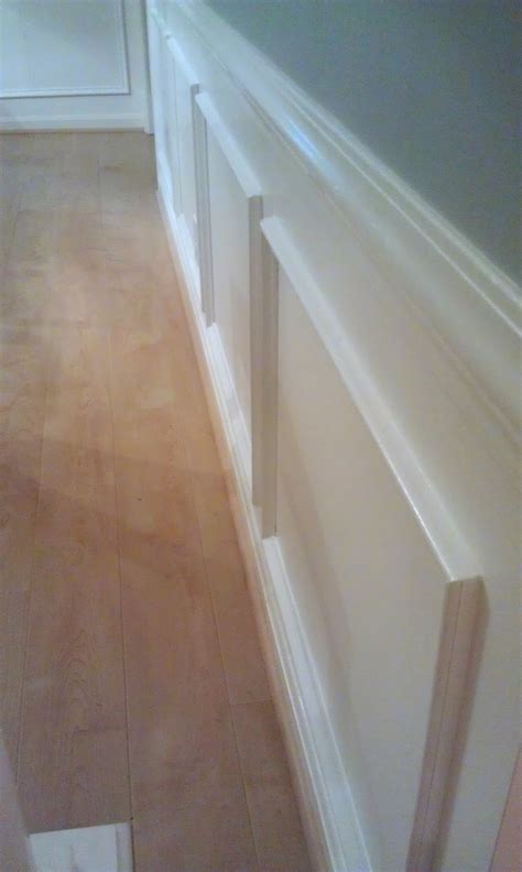 Measure and mark 2″ over from the door trim, and 2″ down from the chair rail and ceiling, and 2″ up from the chair rail and baseboard. Homemade By Holman: Picture Frame Moldings and a Kitchen ...