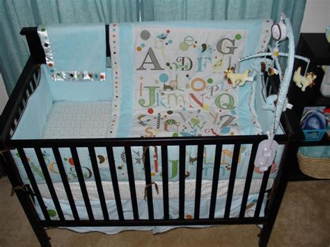 Little tree baby bedding set. MiGi Aqua Alphabet Bedding at home