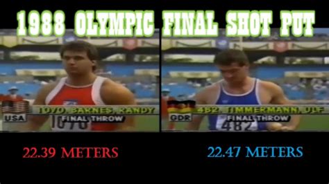 Shot putters have a choice between two techniques, the glide and the rotational (or spin) style. 1988 OLYMPICS SHOT PUT FINALS RANDY BARNES & ULF ...