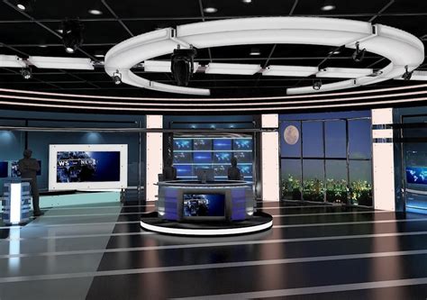 How to stage your home with the click of a mouse. TV Virtual Stage News Room Studio 027 | CGTrader