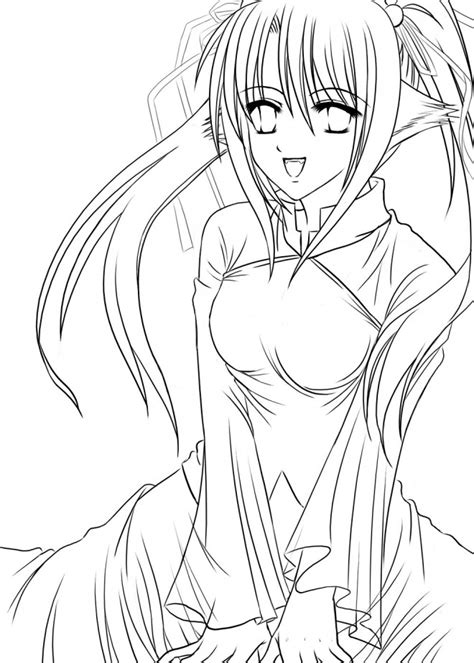 Dessins de filles a imprimer gartuitement. Coloriage Belle Fille Manga en Ligne dessin gratuit à imprimer