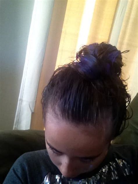 Woman with creative elegant hair bun. Chalk hair with fun bun. Did it myself | Creative ...