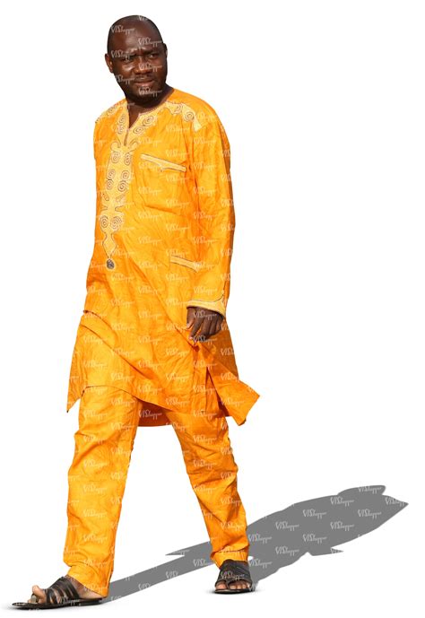 cut out black man in ethnic clothes walking - VIShopper