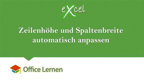 Das anpassen der spaltenbreite funktioniert auf identisch wie bei der zeilenhöhe. Excel Zeilenhöhe und Spaltenbreite automatisch anpassen ...