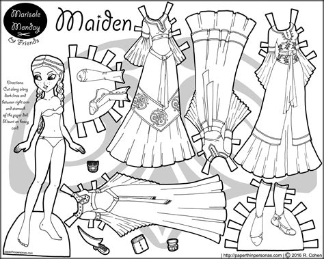 Fabulous fairy paper doll coloring page. Maiden: A Printable Princess Paper Doll | Paper dolls ...