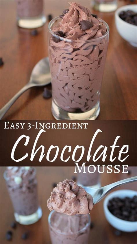 Chocolate mousse was adopted into american and english home cuisine in. Need a chocolate quick-fix? This EASY 3-ingredient mousse ...