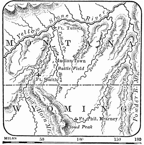 The battle of the little bighorn: Battle Of Little Bighorn 1876 Map